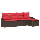 vidaXL Sofa sett med pute med lagring Brun polyrotting