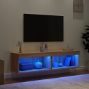 vidaXL TV-benk med LED 2 stk sonoma eik 60x30x30 cm 8721012257160