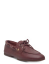 Tommy Hilfiger Th Sleek Leather Boat Shoe   Burgundy   36