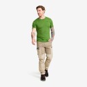Revolutionrace Easy T shirt Slim Fit Herre Cactus Green 4XL Herre Overdeler T skjorter