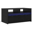  Kaffebord med skuff Svart Eik 90 x 50 x 45 cm Konstruert tre
