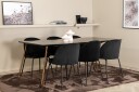 Venture Home Spisegruppe Pipaon 190 cm inkl. 6 Matanza Stoler Svart/Kobber