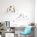 vidaXL Flytende vegghyller 2 stk h?yglans hvit 80x23,5x3,8 cm MDF