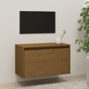 vidaXL Veggskap honningbrun 60x30x35 cm heltre furu