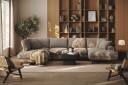 Copenhagen Premium 5 personers Venstrevendt U formet Dyb Sofa med Divan og Chaiselong i Chenille   Brun