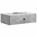 vidaXL Vegghengt Sidebord Betonggrå 59 x 34,5 x 17 cm Konstruert tre