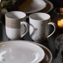 Magnor Linen krus 35 cl, linblomst