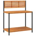  Pottebord 90x50x110 cm heltre akasie og stål