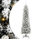  Kunstig juletre Grønn og hvit 210 cm PVC og Metall og Plast