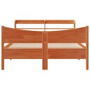  Sengeramme med hodegavl voksbrun 140x200 cm heltre furu 3307046