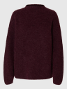 Selected Femme Sia Ras Long Sleeve Knit T Neck Burgunder L
