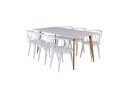 Venture Design Polar & Bobby spisegruppe Hvit/hvit 6 st stoler & bord 180 x 90 cm