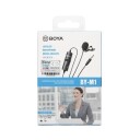 Boya BY-M1 Omnidireksjonal Clip-On Mikrofon 3,5mm med 6m Kabel for Smarttelefon og Kamera