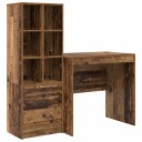  Skrivebord med lagring 2 pcs Gamle tre 80 x 50 x 76 cm