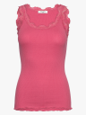 Rosemunde Babette Silk Top With Lace Rosa XXL
