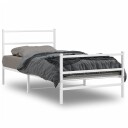 vidaXL Sengeramme i metall med hode- og fotgavl hvit 100x200 cm 8721012303249