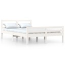 vidaXL Sengeramme hvit heltre 150x200 cm 5FT King Size