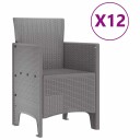  Hage Spisegruppe 13 pcs Lysegrå 300 x 100 x 73 cm Poly rattan