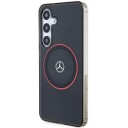 Mercedes Dobbeltlags Hardcase Deksel med Rød MagSafe for Samsung Galaxy S24 - Sort