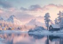 Frosty Morning in the Village Plakat Plakat / 50x70cm