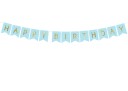 PartyDeco Blå Vimpelgirlander Happy Birthday