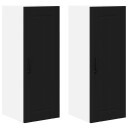  Kjøkkenskap 2 pcs Svart 30 x 31 x 80 cm Konstruert tre