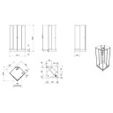Vikingbad Sofia Rett Basic Dusjkabinett Hvit Matt / 80x80cm Glass