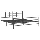  Sengeramme i metall med hode- og fotgavl svart 183x213 cm 8721012303836