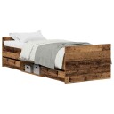 Sengramme uten madrass Gamle treverk 75x190 cm Konstruert tre
