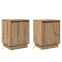  Nattbord med LED lamper 2 stk Artisan Eik 39x34,5x50 cm
