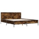  Sengeramme røkt eik 120x200 cm konstruert tre og metall 8721102612909