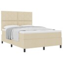  Sengebunn med madrass krem 160x200 cm stoff