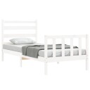 vidaXL Sengeramme med hodegavl hvit 100x200 cm heltre