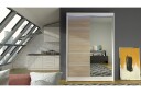 Garderobe + LED - Hvit / Eik