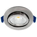 EcoDim ED-10024 LED-downlight Ø75 mm dim to warm børstet nikkel