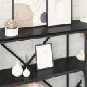  Konsollbord med hylle Svart Eik 160 x 30 x 75 cm Konstruert tre