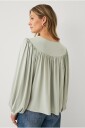 Ellos Collection   Jerseybluse med ballongermer   Grønn
