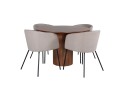 Venture Home Bianca Matgruppe 110 cm Rund med 4 Berit stoler Beige
