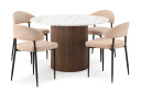 Scandinavian Choice Uppveda Spisebord 120 cm Rund med 4 stk Jairam Matstkolar Brun