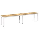 vidaXL Hagebenk 201 x 35 x 45 cm Solid akasietre Hvit Rektangulær