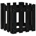Plantekasse med gjerdedesign svart 40x40x40 cm heltre furu