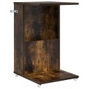 vidaXL Sidetabell med hjul Røkt eik 40 x 35 x 60 cm Konstruert tre