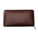 Nord Leather. Stor dame clutch med speil. 8 kortlommer/ IPhone. Brun