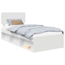  Sengestamme med hodegjerde Hvit 90 x 200 cm Massiv furu