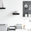 vidaXL Flytende vegghylle h?yglans svart 23x23,5x3,8 cm MDF