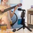 Vlogg-sett med lampe, mikrofon og fjernkontroll