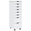  Rulleskap med skuffer MOSS hvit heltre furu 8720845924904