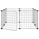 Vidaxl Dyrebur 8 Paneler Med Dør Svart 35X35 cm Stål