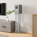 vidaXL Høyttalerstativer 2 stk sølv herdet glass 3 søyledesign