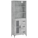 vidaXL Highboard betong grå 69,5x34x180 cm konstruert tre 8720845928803